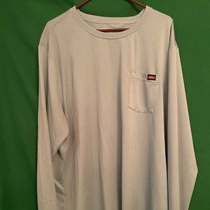 Genuine Dickies LS 3xl shirt 100% Polyester, blue/light aqua color